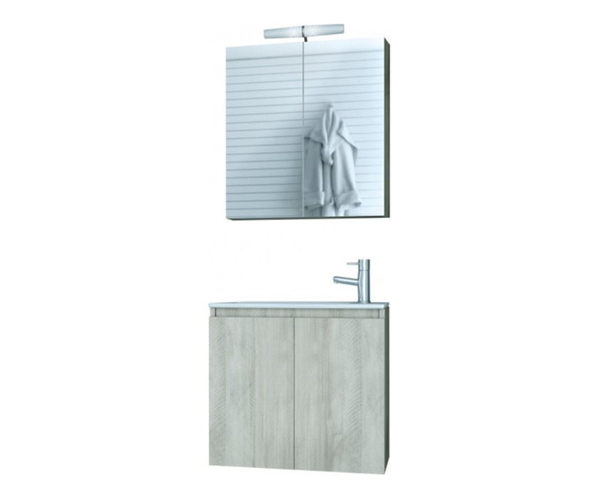 Σετ επιτοίχιου επίπλου μπάνιου, Verona 55, Beige, Drop